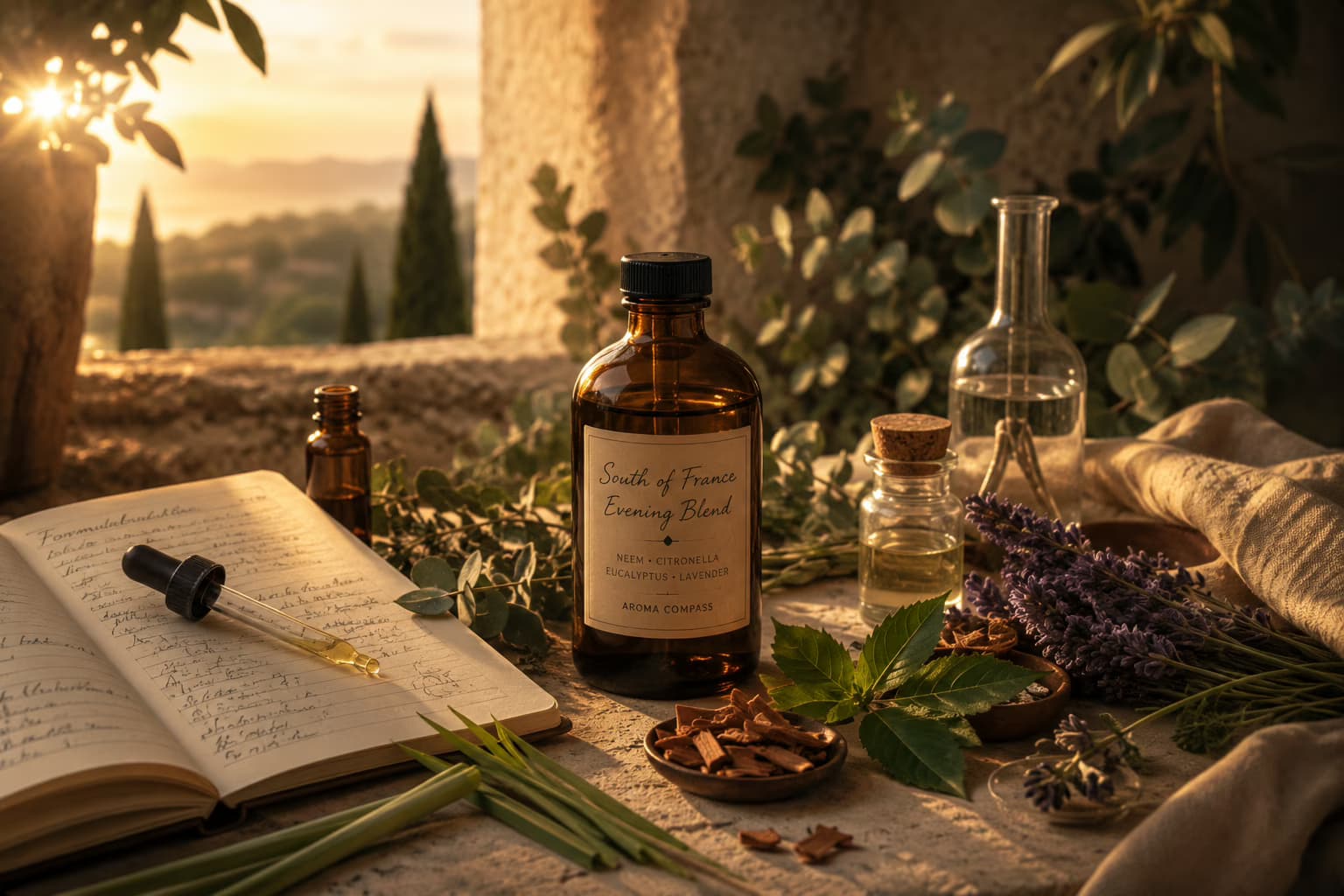 Mélange botanique naturel à base d’huile de neem contre les moustiques